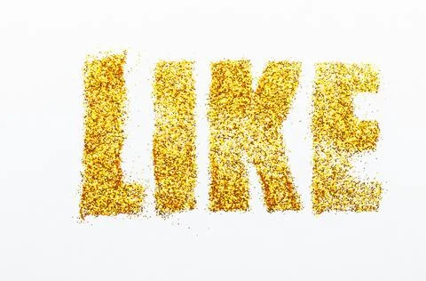 Bright sequins text on white background. like Stock Photos