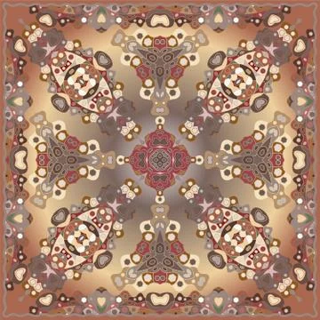 The bright shawl with geometric pattern Stockillustratie