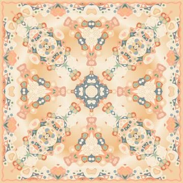 The bright shawl with geometric pattern イラスト素材