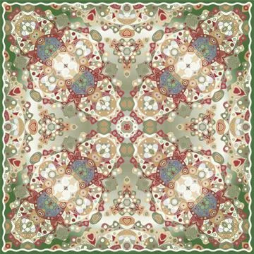 The bright shawl with geometric pattern Stockillustratie