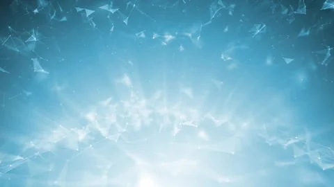 Bright shining blue dots lines technology looping background Stock-Footage 334076349
