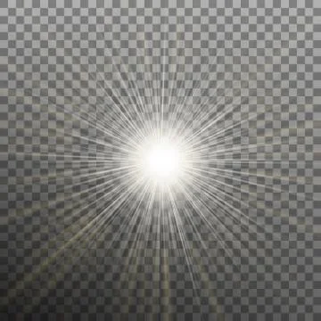 Bright shining star. Bursting explosion. Transparent effect. EPS 10 vector Stock Illustration