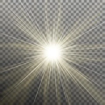 Bright shining star. Bursting explosion. Transparent effect. EPS 10 vector Stock Illustration