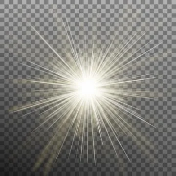Bright shining star. Bursting explosion. Transparent effect. EPS 10 vector Stock Illustration