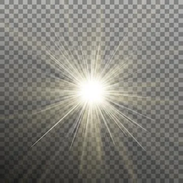 Bright shining star. Bursting explosion. Transparent effect. EPS 10 vector Stock Illustration