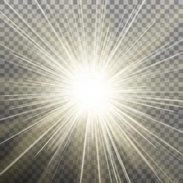 Bright shining star. Bursting explosion. Transparent effect. EPS 10 vector Stock Illustration