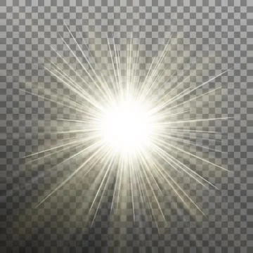 Bright shining star. Bursting explosion. Transparent effect. EPS 10 vector Stock Illustration