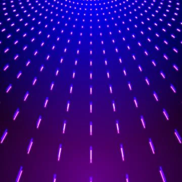 Bright shiny neon lines background with short strokes rays Illustrazione stock