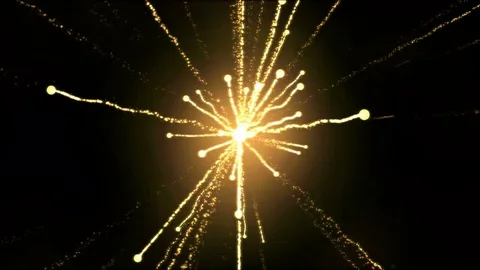 Bright Shooting Particle Light Effect Animation - Loop Golden Stock Footage 83920652