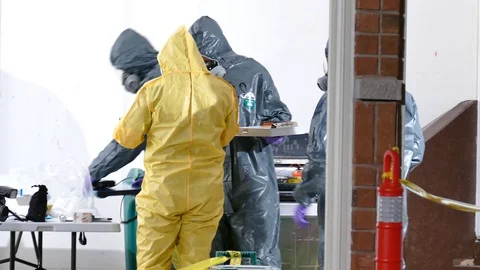 Bright shot inside home where clandestine laboratory was discovered Stock Footage 127937282
