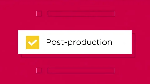 A bright sign that appears with the name Post-production. 2D Stock Footage 212323884