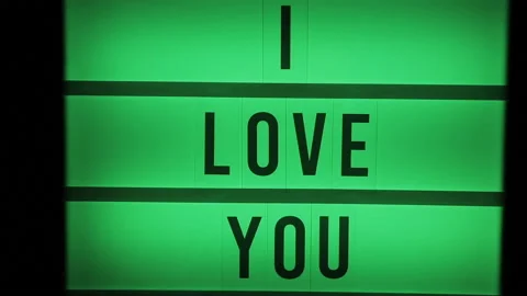Bright sign with i love you written on it Stock Footage 147897053