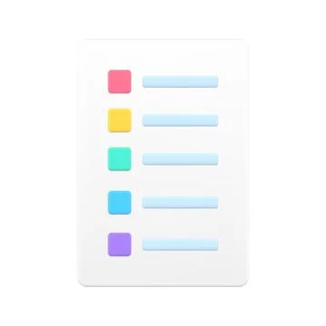 Bright simple check list icon 3d vector illustration checklist with line an.. Stock Illustration