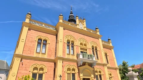 Bright Sky Historic Center Town Background Stock Footage 339926041