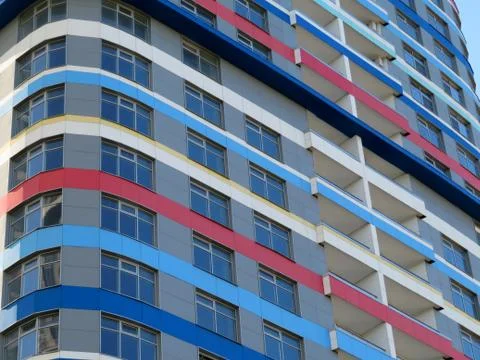 Bright skyscraper. The texture of the building. Abstract fragmen Fotos de archivo