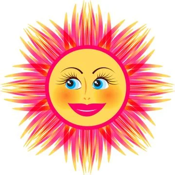 Bright smiling sun Stock Illustration