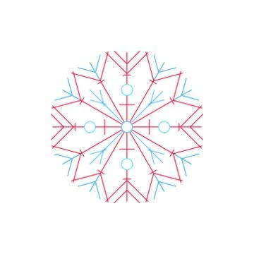 Bright Snowflake Isolated on White Illustrazione stock