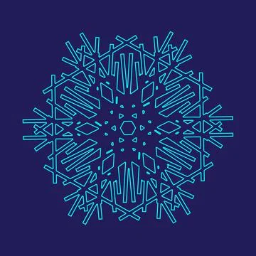 Bright snowflake logo. Vector winter isolate icon Stock Illustration
