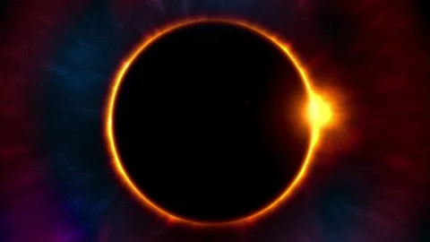 Bright Solar Eclipse Lunar Eclipse. Stock Footage 155340756