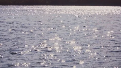 Bright solar flare on the surface of the river closeup Stock Footage 102346518