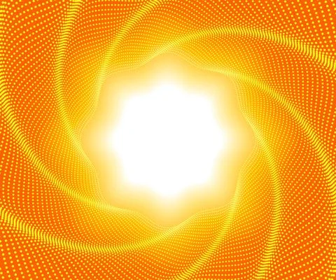 Bright solar flash of light on a beautiful orange background geometric figure Stock Illustration