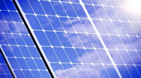 Bright solar panels in the nature Stock Footage 40385838
