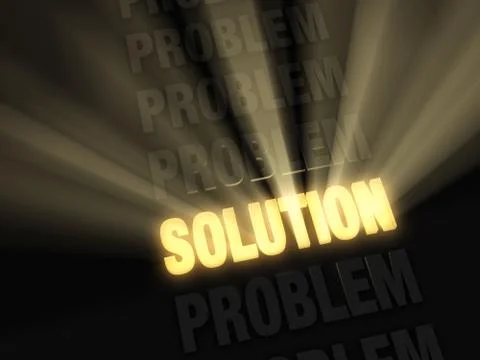 Bright solution in a row of problems Stock Illustration