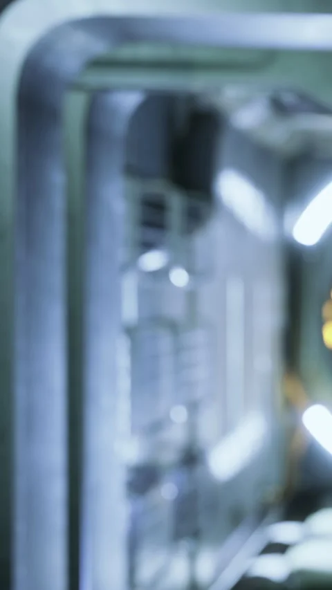 Bright space with shelves holding kitchen or laboratory supplies during the day Stock Footage 334289723