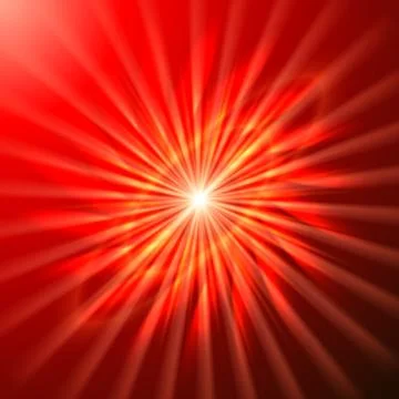 Bright space star in bright red Stock Illustration