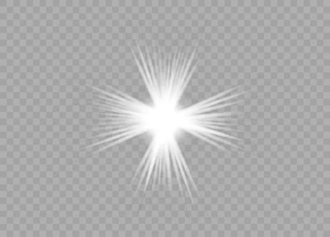 Bright Sparkle Light Effect on Transparent Background. Stock Illustration