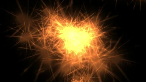 Bright Sparkler Firework Explosion with Gold and Orange Light Streaks Stock Footage 337957087