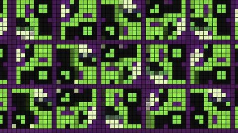 Bright sparkling constructor.Motion.Small squares that run and flicker in Stock Illustration