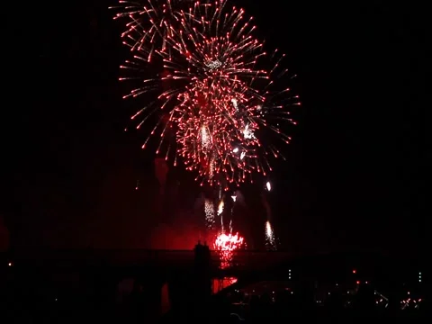 Bright sparkling festive fireworks. Video stock 79865425