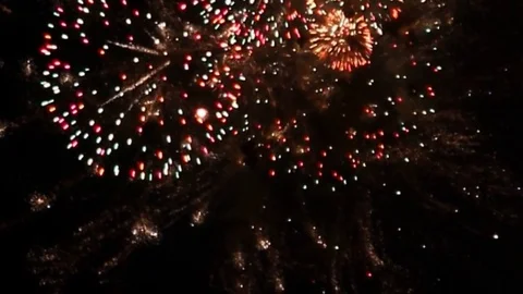Bright sparkling festive fireworks. 스톡 동영상 80242253