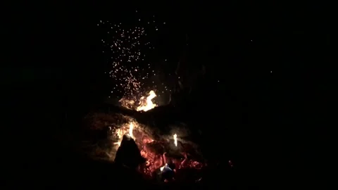 Bright sparkling fire. High quality FullHD footage. Stock-Footage 138396182