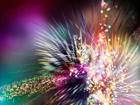 Bright sparkling multicolor fireworks Illustrazione stock