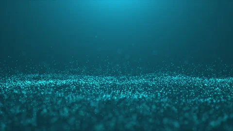 Bright sparkling particles on light blue background. Digital sparkling water Stock Footage 240196082