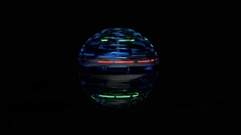 Bright sparkling sphere rotates on a black background. Stock Footage 170902258