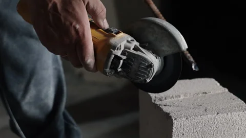 Bright sparks, industrial tools, worker grinding Stock Footage 330011955