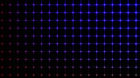 Bright Spectrum of Colors in Grid Lines on Black Background Stock Footage 139735158