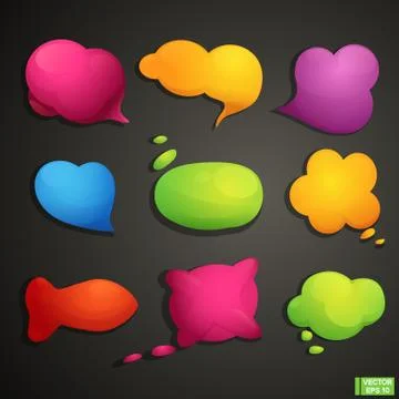 Bright speech bubble set. Stockillustratie