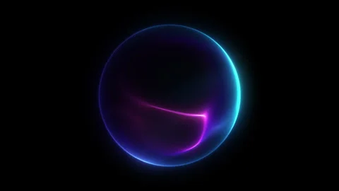 Bright sphere with blue pink gradient web colors on black isolated backgrou.. Video stock 321152707