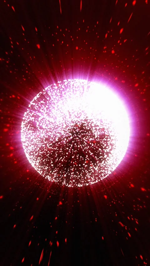 A bright sphere pulsates in a dark space Stock Footage 326637447