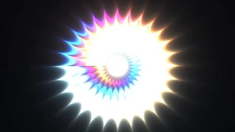 Bright spiral shape with vibrant colors and abstract design Stock Footage 338419955