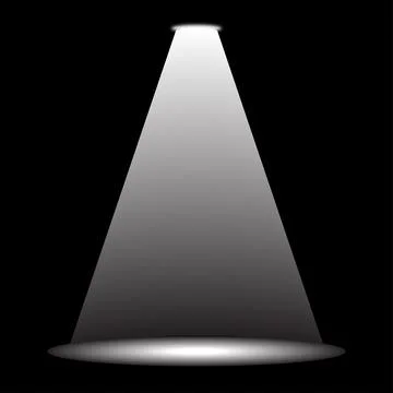 Bright spotlight beam illuminating a dark stage Stock Illustration