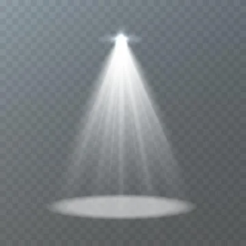 A bright spotlight illuminates a circular area on stage, enhancing the visual Stock-Illustration