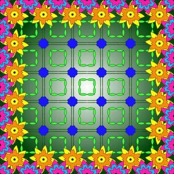 Bright spring background image of flowers of different color Stock Illustration