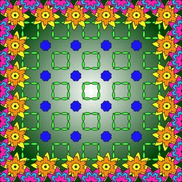 Bright spring background image of flowers of different color Stock Illustration