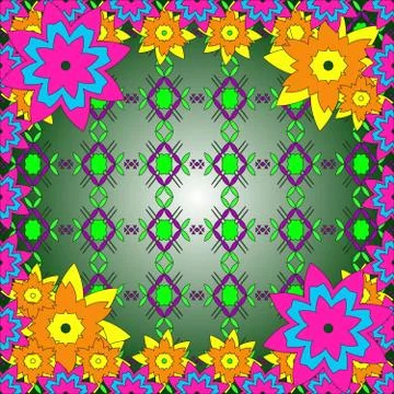 Bright spring background image of flowers of different color Stock Illustration