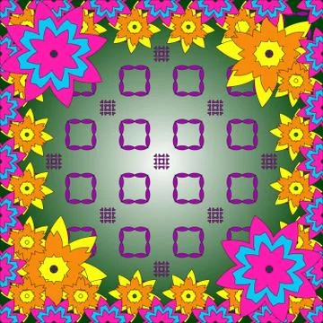 Bright spring background image of flowers of different color Stock Illustration